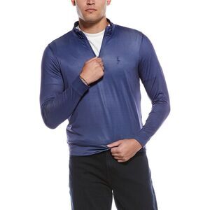 Tailorbyrd Mens Mini Houndstooth Performance 1/4-Zip Pullover, Blue